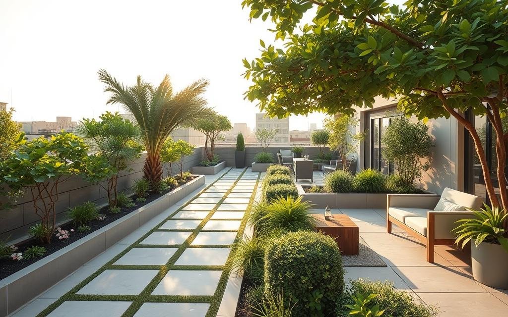 تنسيق حدائق roof garden