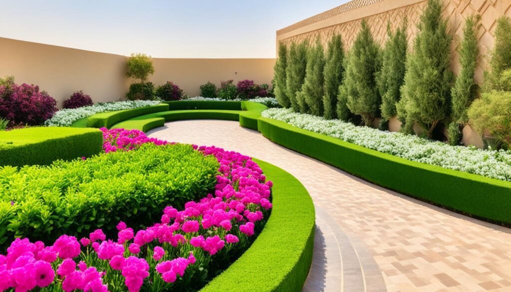 حديقة منزلية مرتبة في شمال الرياض